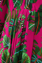 Pink Leaves Maxi Dress